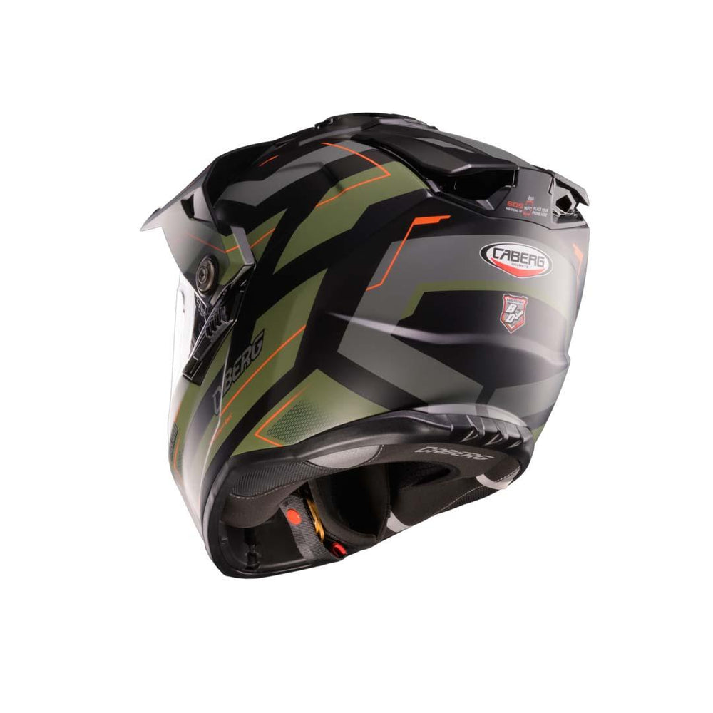 Caberg Tanami Ranger Adventure Motorcycle Helmet - Matt Black/Military Green/Orange