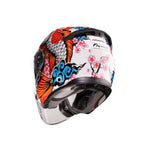 Caberg Flyon II Koi Open Face Motorcycle Helmet - White/Red/Orange
