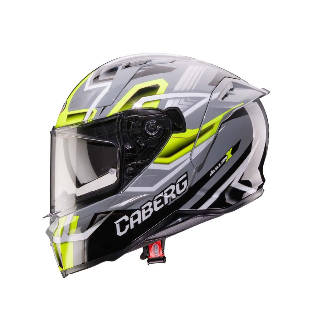 Caberg Avalon X Brama Full Face Motorcycle Helmet - Grey/Yellow Fluo/Black