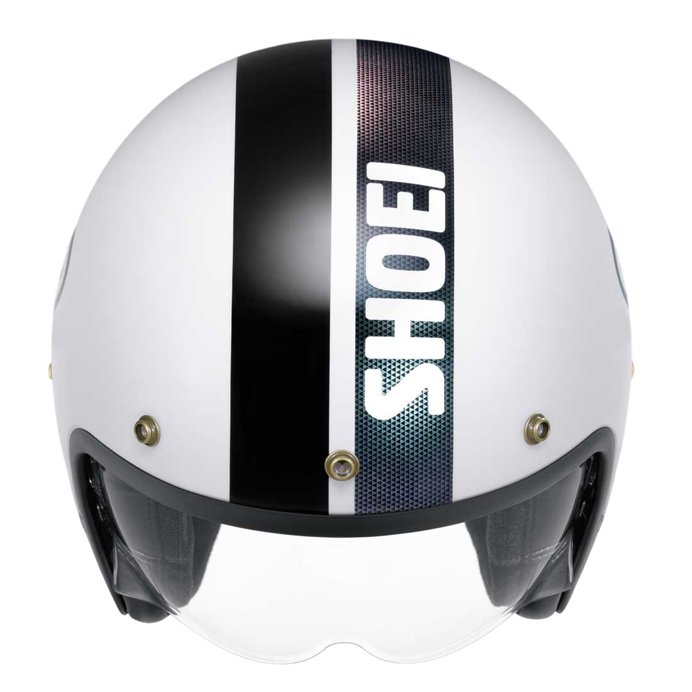 Shoei J.O2 2 TC-6 Open Face Motorcycle Helmet - Cross Logo White