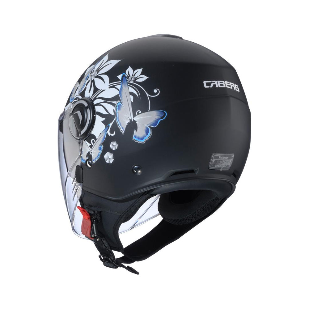 Caberg Riviera V4X Mia Matt Black White Grey Light Blue Helmet