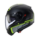 Caberg Levo X Elite Flip Front Motorcycle Helmet - Matt Black/Grey/Fluro Yellow