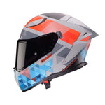 Caberg Drift Evo II Full Face Motorcycle Helmet - Prism Matt Grey/Red Fluo/Blue