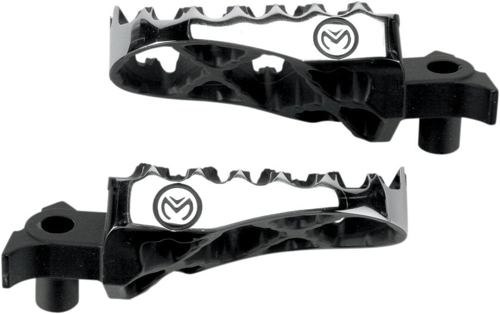 Moose Racing Hybrid Foot Pegs For Gas Gas EC125 1997-2010 - Black/Silver