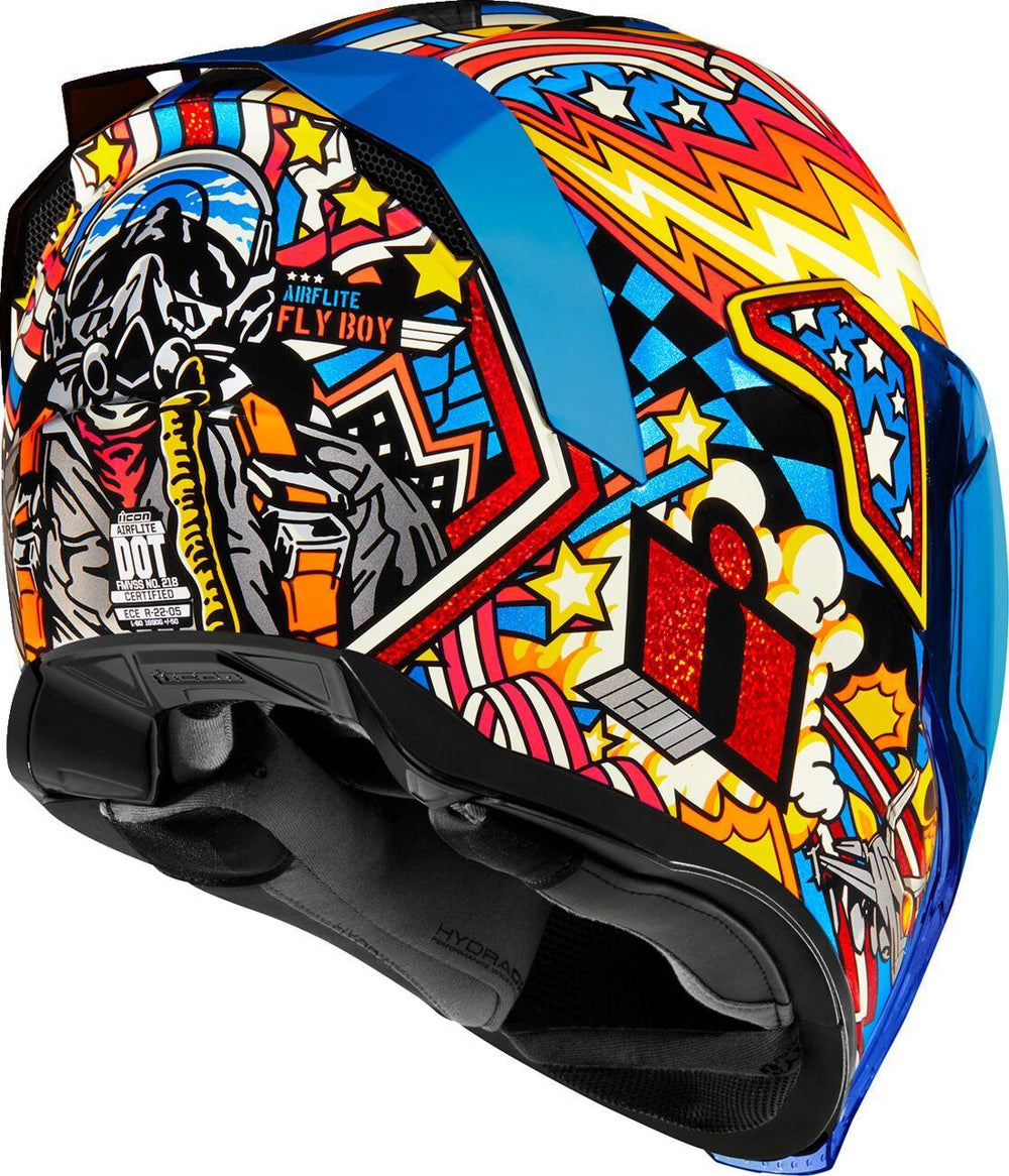 Icon Unisex Airflite Flyboy Helmet - Blue