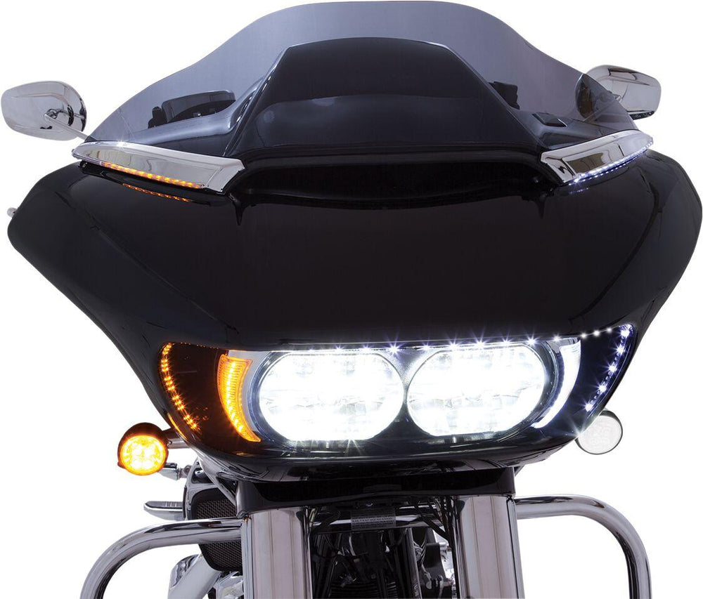 Ciro Horizon LED Lighted Windshield Trim For Harley Davidson FLTRK 1868 ABS 2020-2024 Chrome Clear