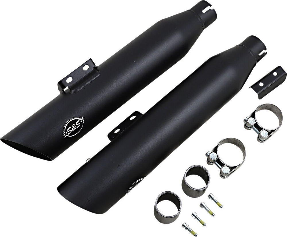 S&S Cycle Slash-Cut  Silencers For Harley Davidson FLFB 1750 2018-2020 - Guardian Black
