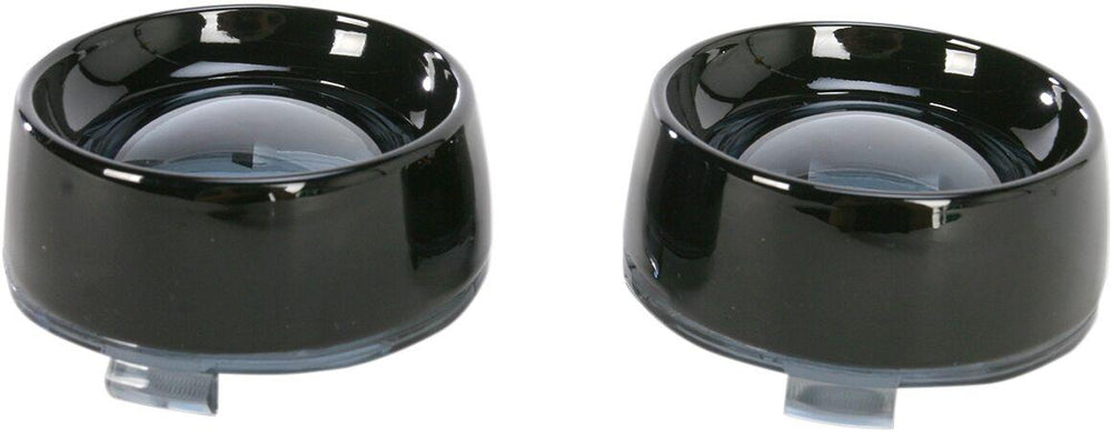 Kuryakyn Deep-Dish Bezels With Lens for Bullet Turn Signals For Harley Davidson FLDE 1750 2020 Black/Gloss Smoke