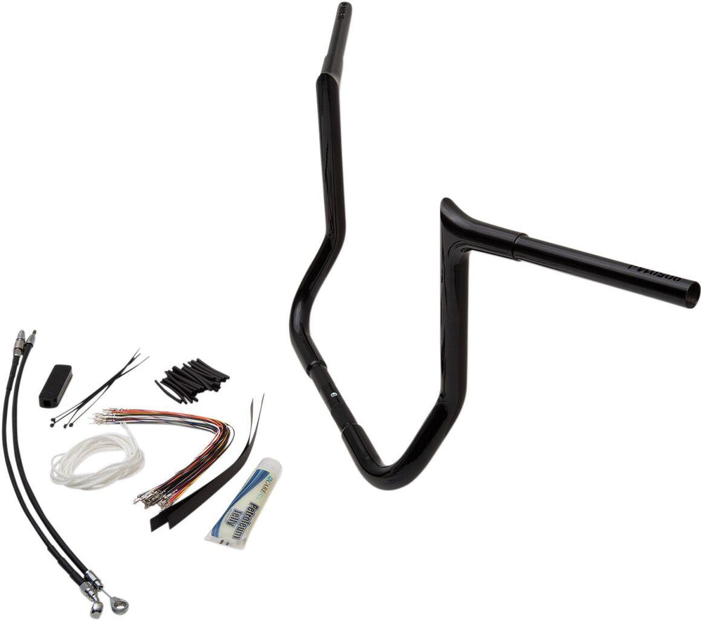 Fat Baggers Inc. 1-1 4" EZ Install Pointed Top Handlebar Kit For Harley Davidson FLHT 1584 2008 35.5 cm (14") - Black