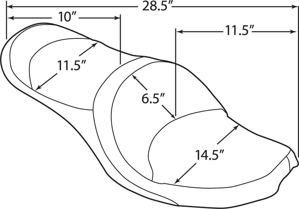 Drag Specialties 2 Up Double Bucket Vinyl Seat For Harley Davidson FL 1200 1958-1977 Smooth - Black
