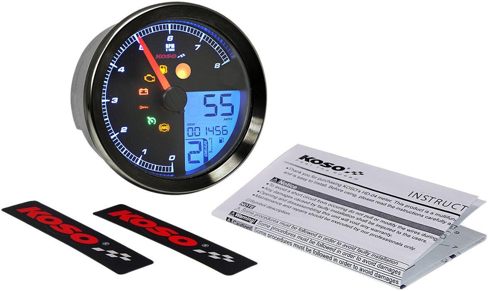 Koso HD-04 Speedometer/Tachometer For Harley Davidson FLD 1690 2012-2013 Black