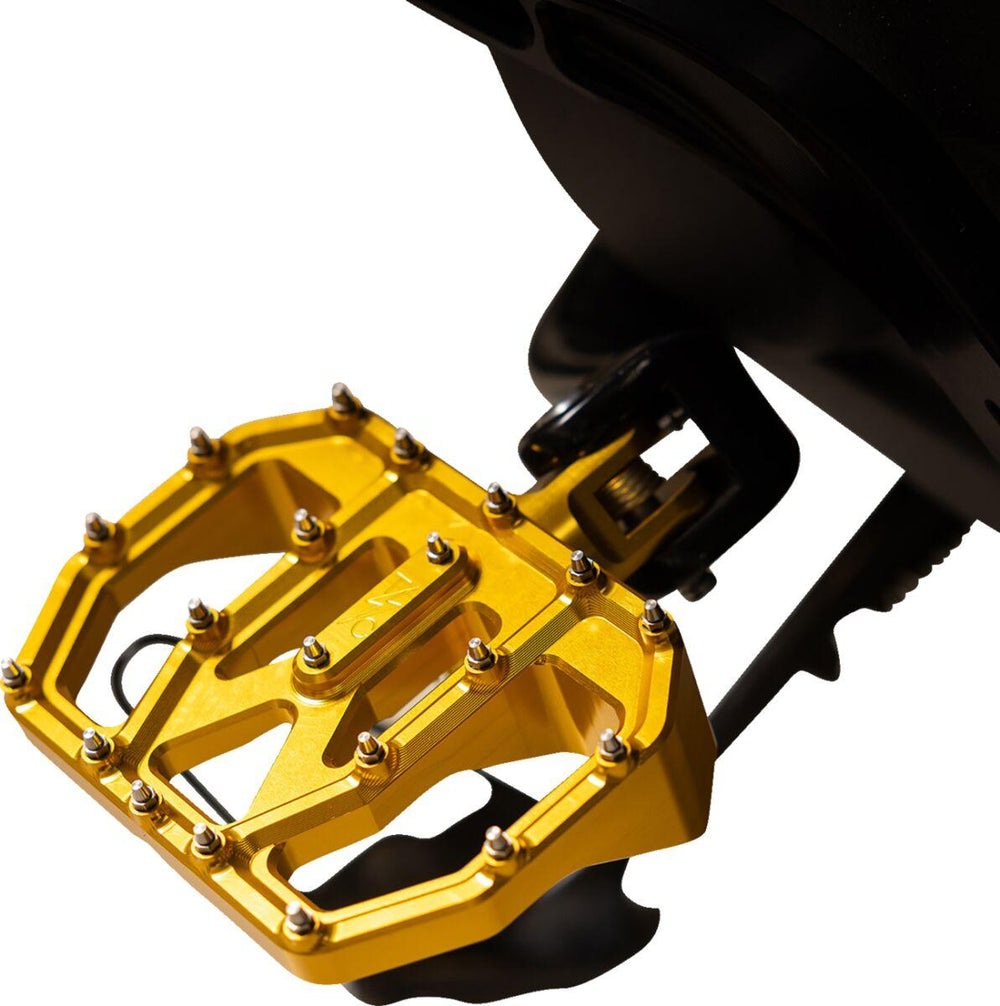 Thrashin Supply Co Mini Aggressor Rear Floorboards For Harley Davidson FL 1200 1972-1977 - Gold