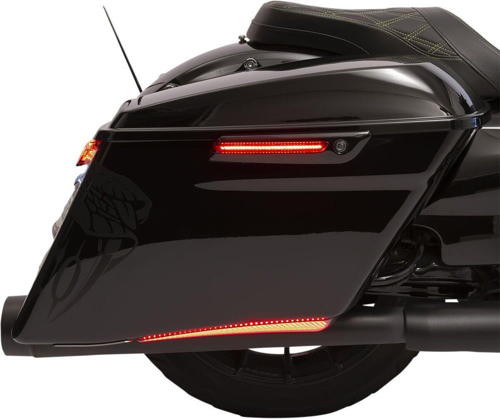 Ciro LED Saddlebag Hinge Covers For Harley Davidson FLH 1868 ABS 2021 - Black/Red