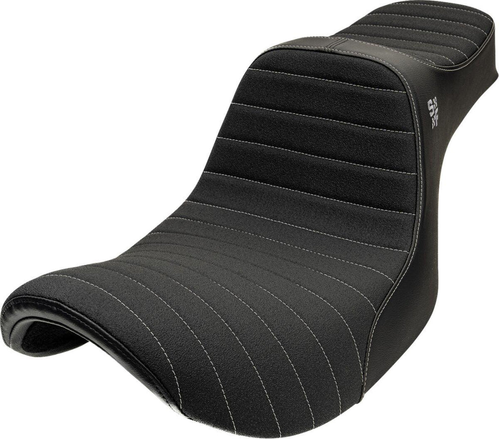 Slyfox High Noon Seat For Harley Davidson FXR1340 1986-1994 Classic Stitch - Black/Silver