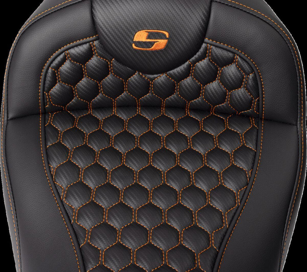 Saddlemen Honeycomb Roadsofa Seat For Harley Davidson FLH 1868 ABS 2021 - Black/Orange