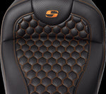 Saddlemen Honeycomb Roadsofa Seat For Harley Davidson FLH 1868 ABS 2021 - Black/Orange