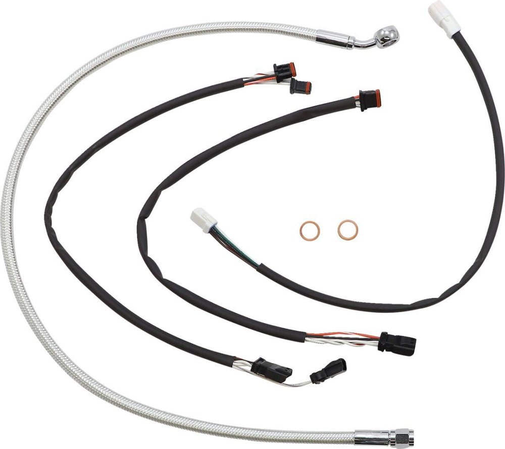Magnum Shielding Sterling Chromite II Designer Handlebar Cable Install Kit For Harley Davidson FLHR 1750 2021-2022 30.5 - 35.5cm (12" - 14") - Chrome Clear-Coated