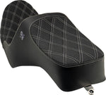 Slyfox High Noon Seat For Harley Davidson FXR1340 1986-1994 Silver Double Diamond - Black
