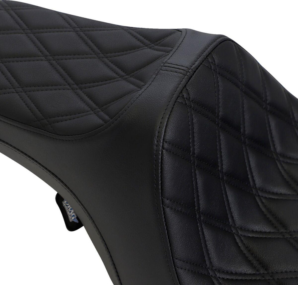 Drag Specialties Predator III Seat For Harley Davidson FLHR 1340 1997-1998 Black Stitching Double Diamond - Black