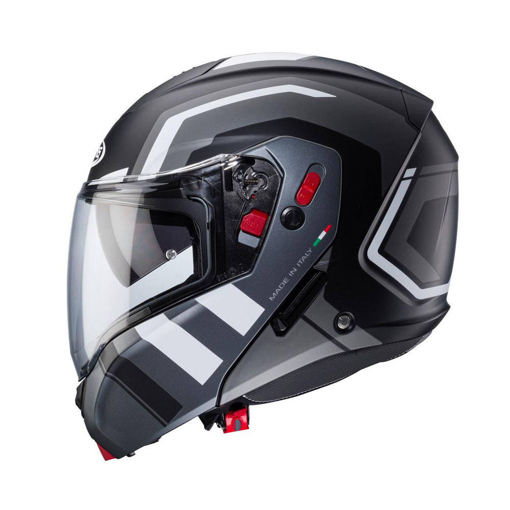 Caberg Horus X Road Matt Black Gun Metal White Helmet