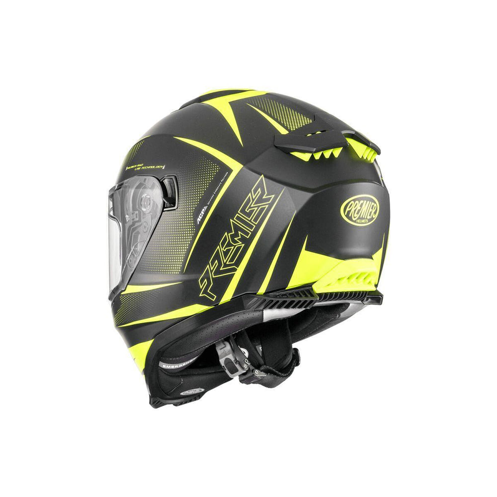 Premier Typhoon FR Helmet - Matte Black/Yellow