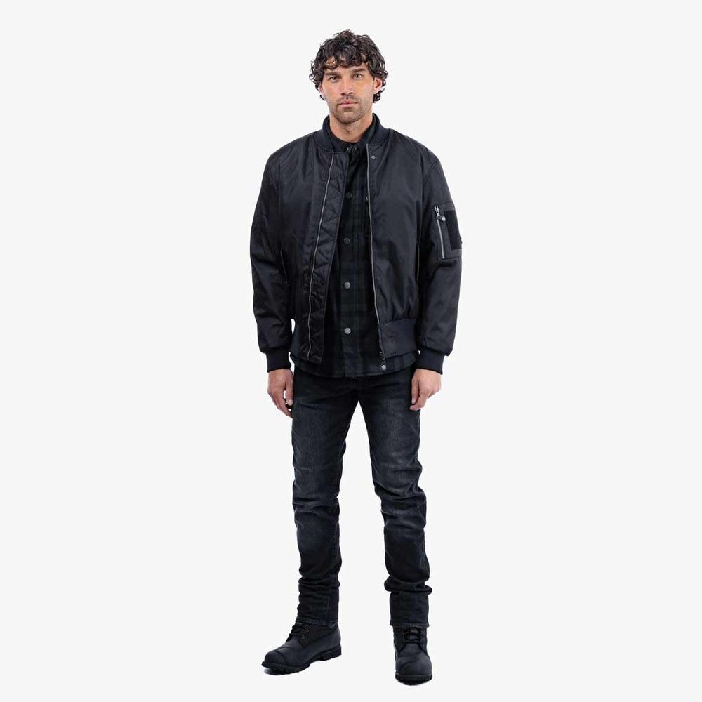Spada Airforce MA1 Waterproof Motorcycle Bomber Jacket - Black