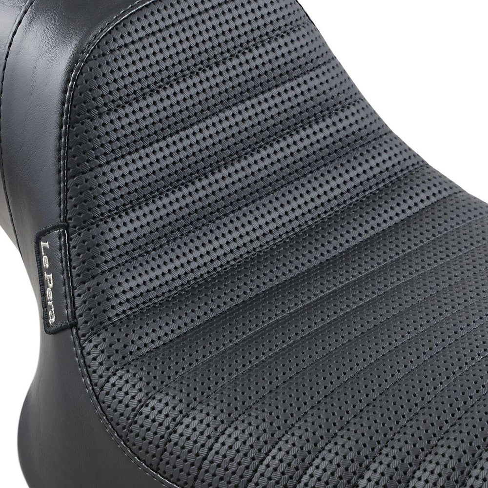 LE Pera Daytona Sport Seat For Harley Davidson FXLR 1340 1987-1994 Basketweave Pleated - Black