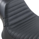 LE Pera Daytona Sport Seat For Harley Davidson FXLR 1340 1987-1994 Basketweave Pleated - Black