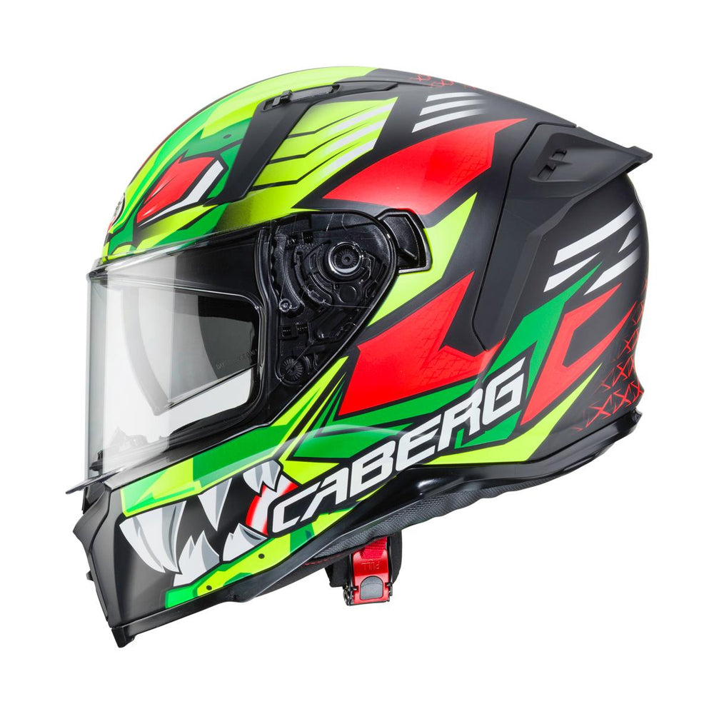 Caberg Avalon Giga Full Face Motorcycle Helmet - Matt Black/Yellow Fluo/Red Fluro
