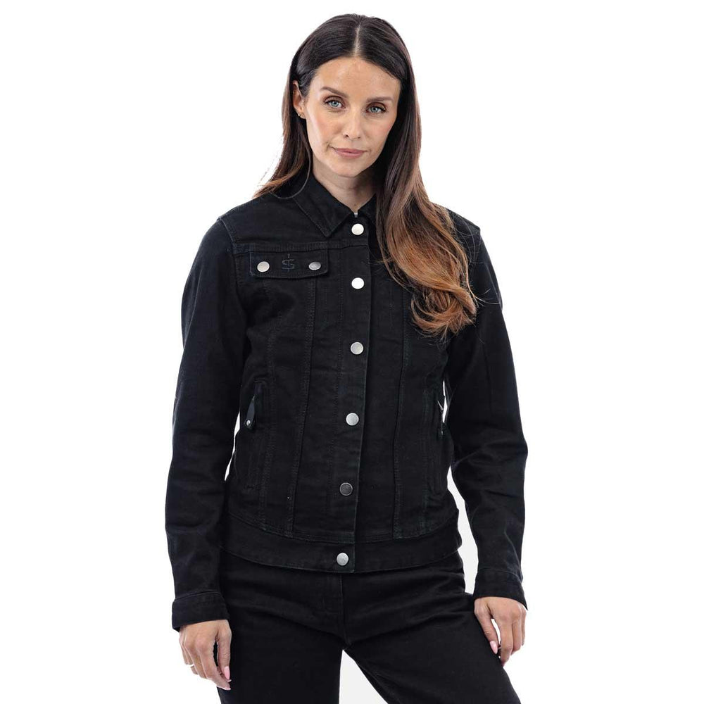 Spada Tura Trucker Ladies Motorcycle Jacket - Solid Black