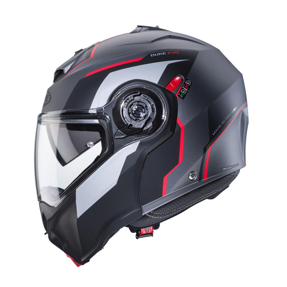 Caberg Duke Evo Move Matt Gun Metal Black Red Helmet
