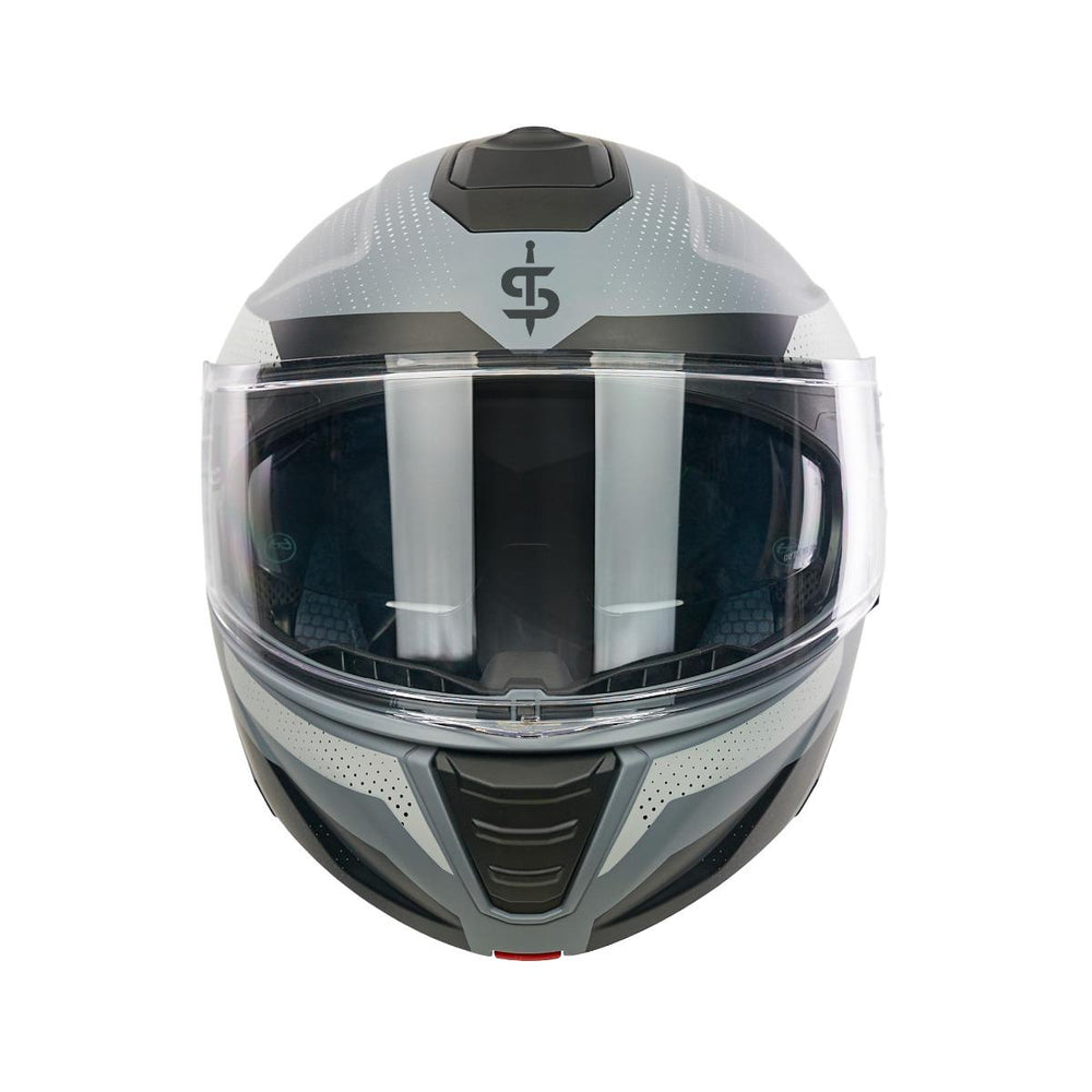 Spada Orion 2 Geo Camo Flip Front Motorcycle Helmet -  Matt Grey