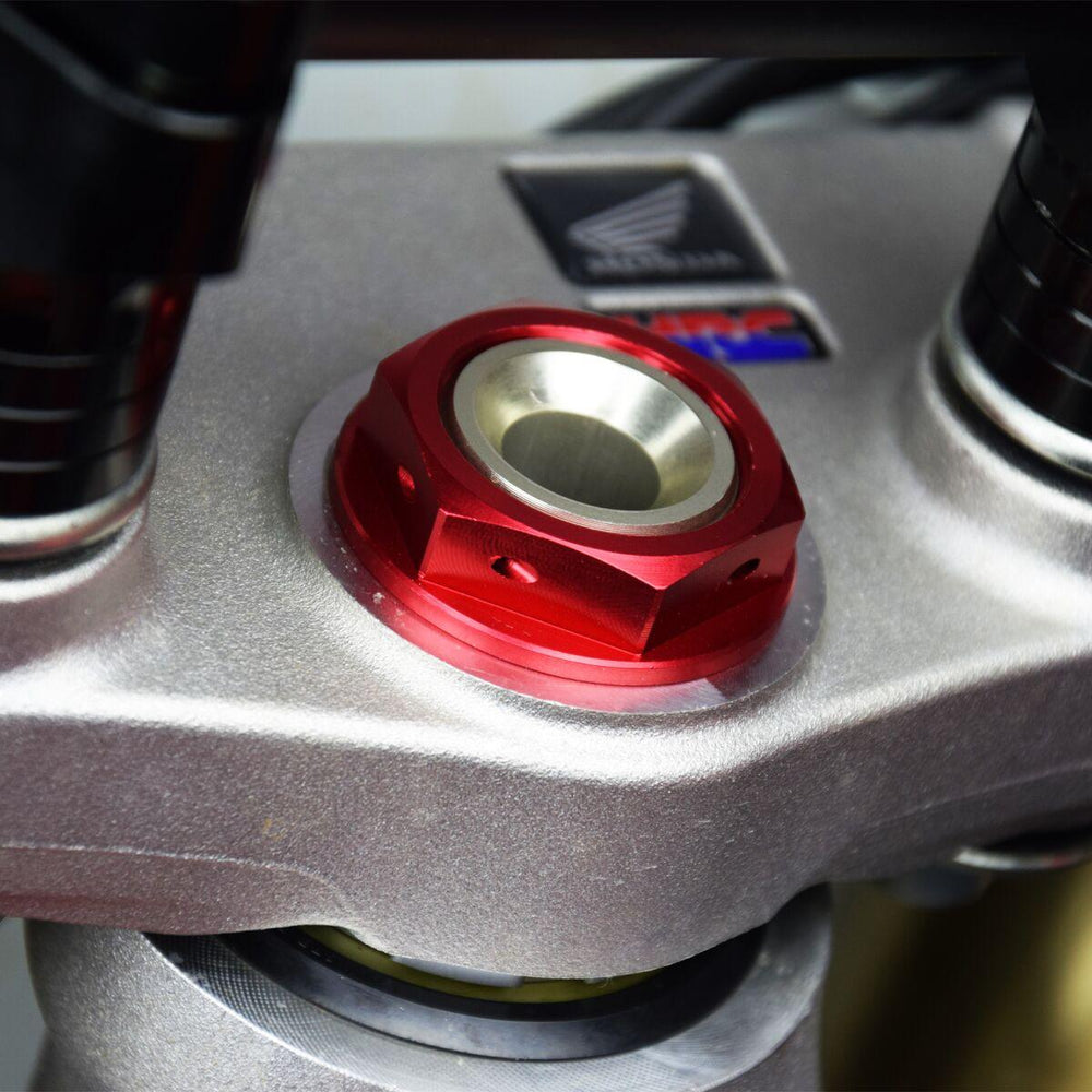 Scar Steering Nut For Honda CR125 2001-2007 - Red