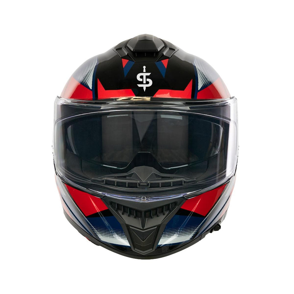 Spada Blade Sabre Full Face Motorcycle Helmet - Black/Blue/Red