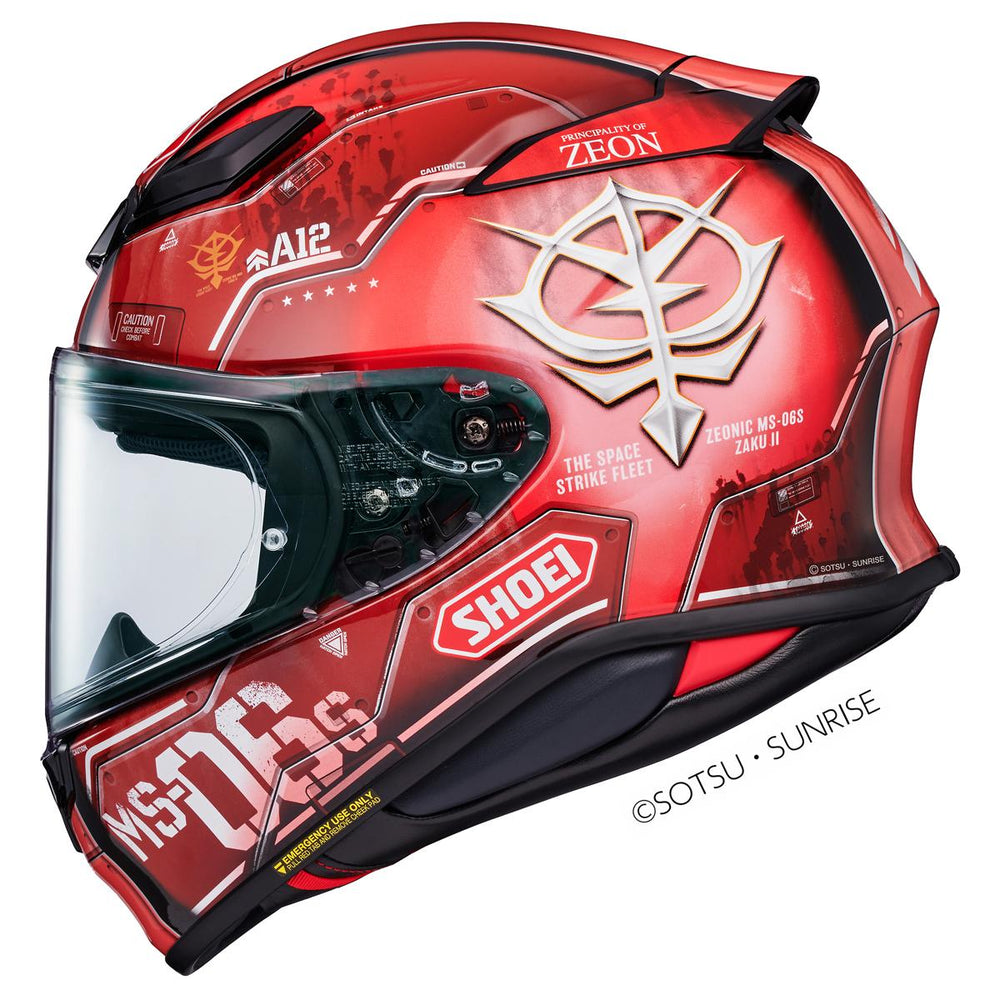 Shoei NXR2 MS-06S Char's Zaku II TC-1 Full Face Motorcycle Helmet - Red
