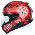 Shoei NXR2 MS-06S Char's Zaku II TC-1 Full Face Motorcycle Helmet - Red
