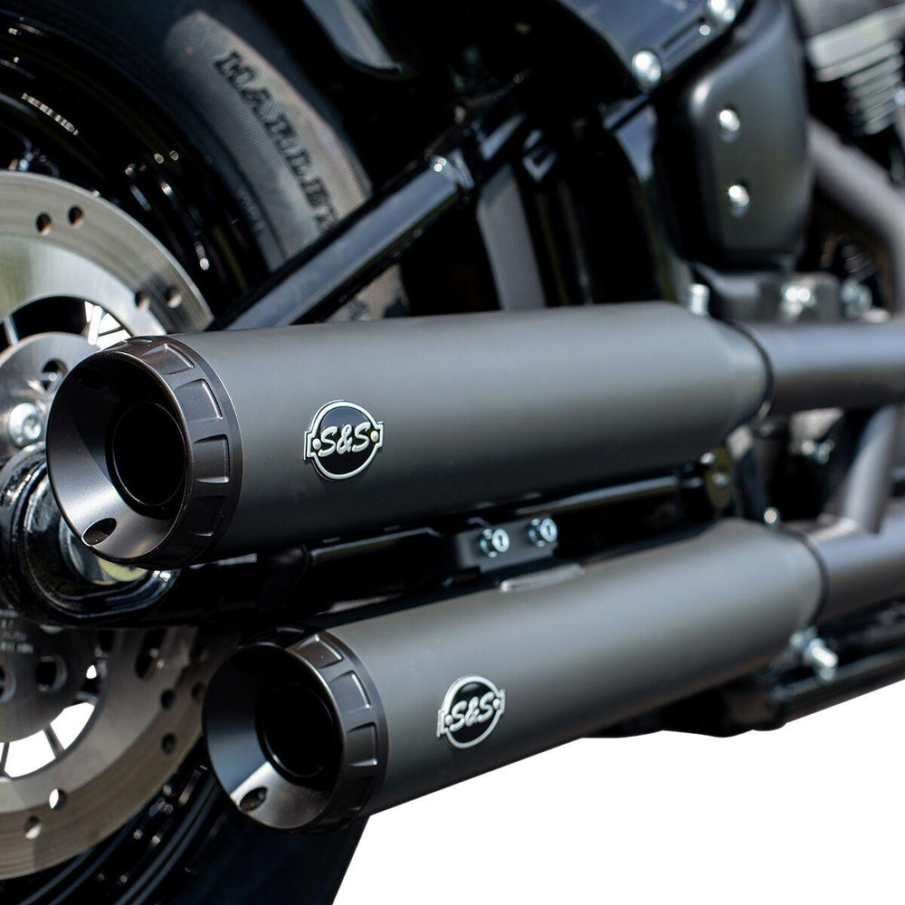 S&S Cycle Grand National Race  Silencers For Harley Davidson FLFB 1750 2018-2020 - Black