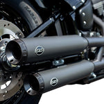 S&S Cycle Grand National Race  Silencers For Harley Davidson FLFB 1750 2018-2020 - Black