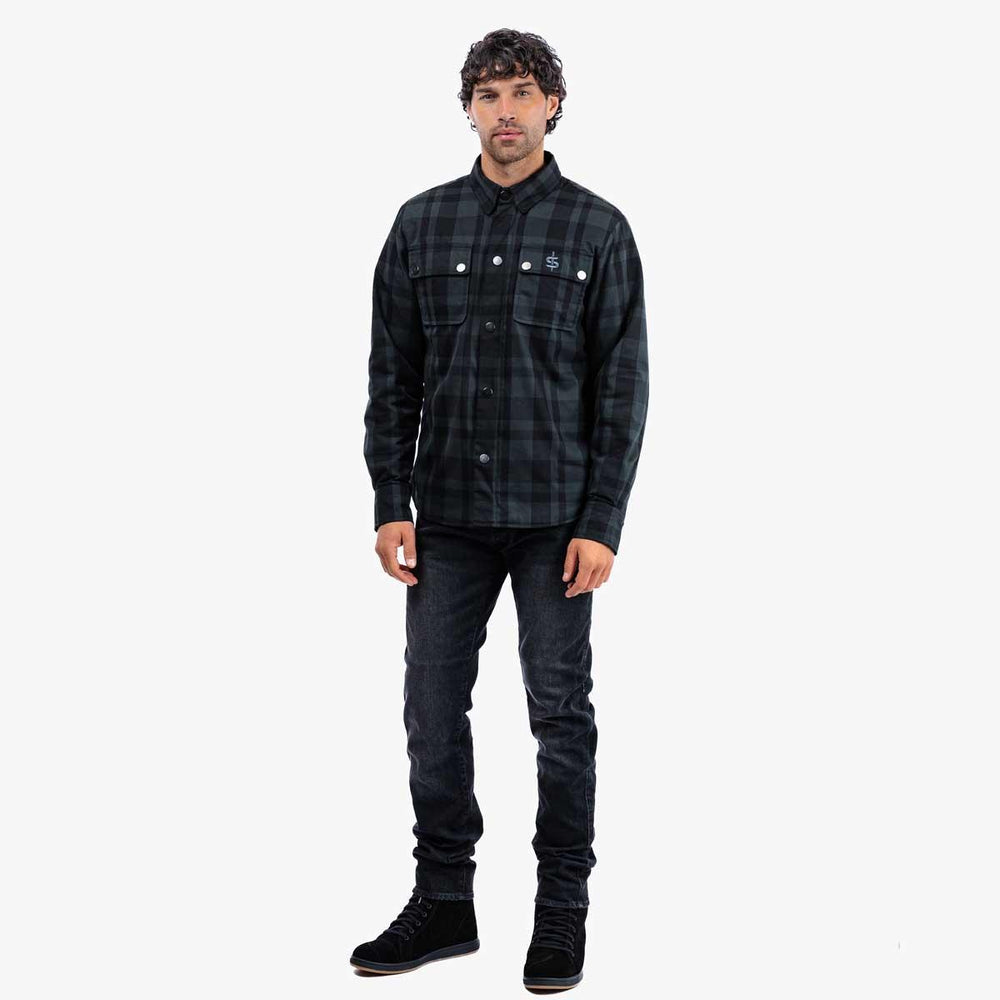 Spada Ember CE Approved Armoured Motorcycle Shirt - Black/Grey
