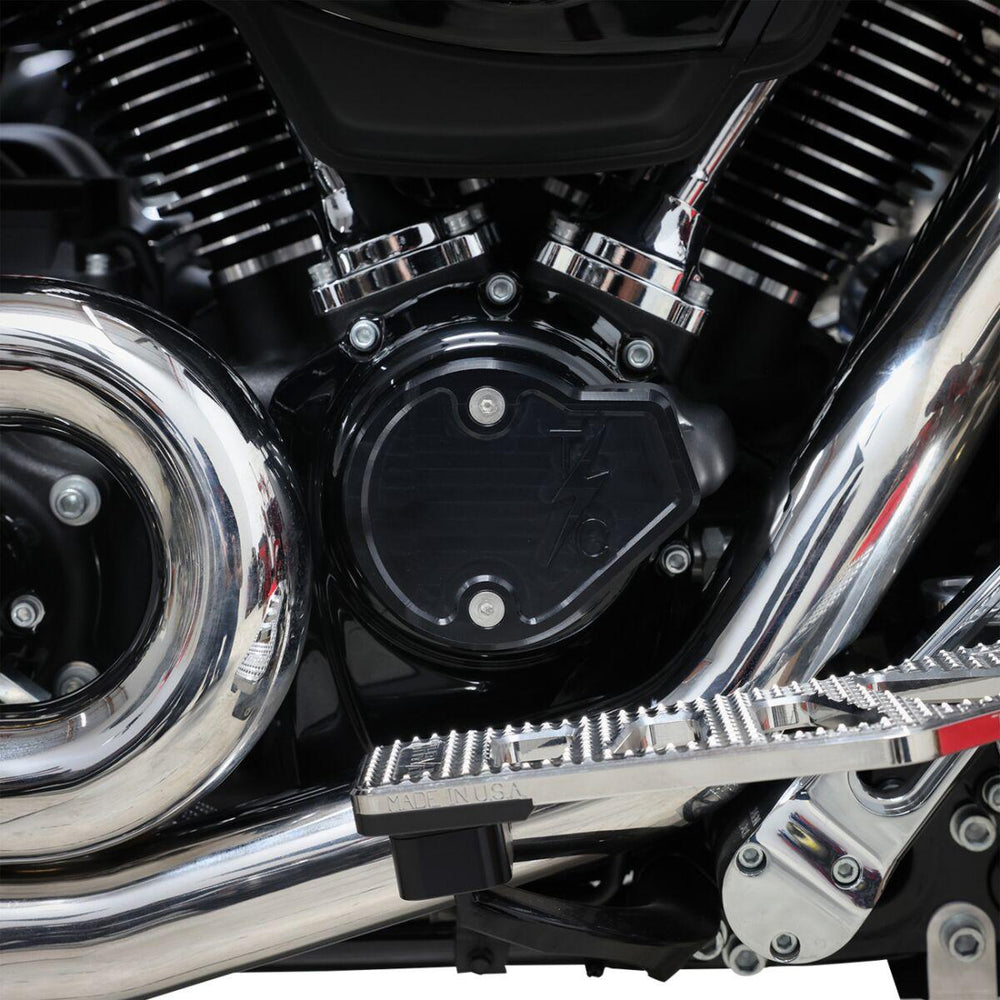 Thrashin Supply Co Cam Cover For Harley Davidson FLFBS 1868 2024 - Black/Hard Anodized