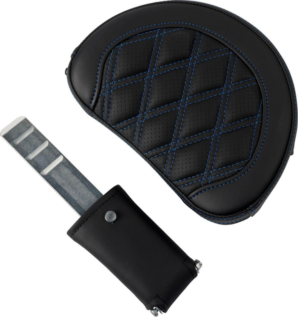 Saddlemen Roadsofa Lattice Stitch Seat For Harley Davidson FLHR 1584 2008 - Black/Blue (Driver Seat Length:38 cm)