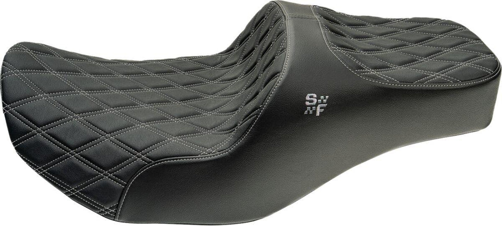 Slyfox Chariot Seat For Harley Davidson FLHX 1923 ABS 2024-2026 Double Diamond/Silver Logo - Black