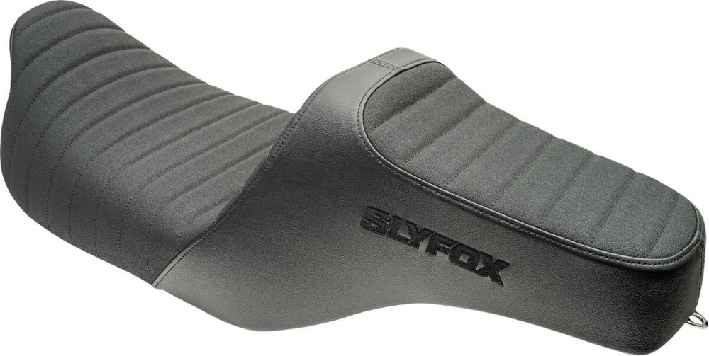 Slyfox High Noon Seat For Harley Davidson FLHR 1584 2008-2011 Black Logo - Black