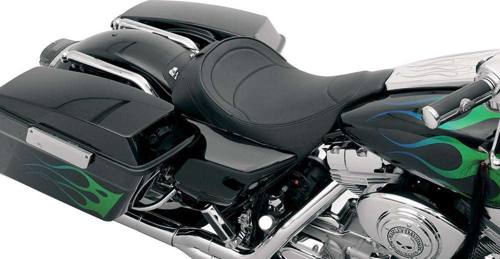 Drag Specialties Backrest Compatible Mild Stitched Solo Seat For Harley Davidson FLHT 1340 1997-1998 62cm Long - Black