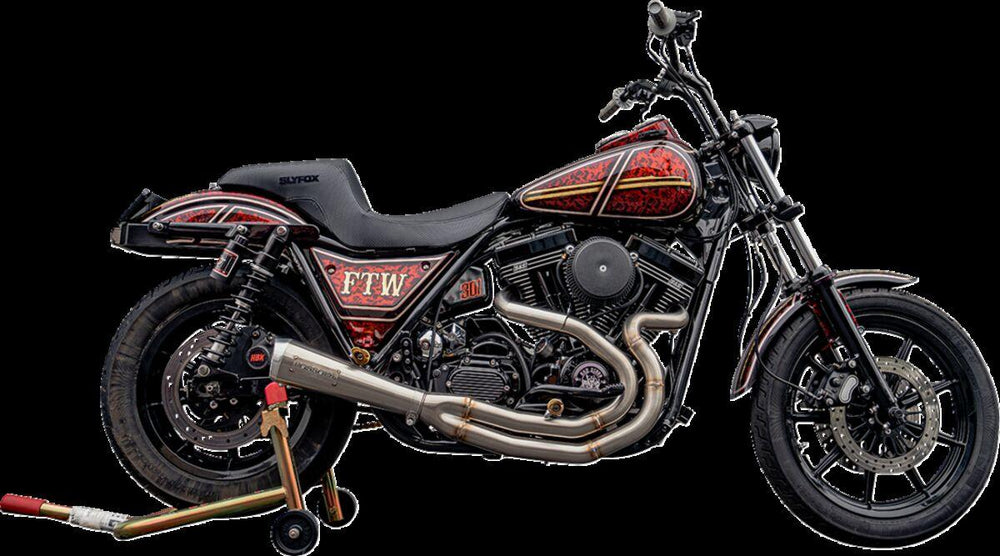 Slyfox The Drifter Seat For Harley Davidson FXR1340 1986-1994 Carbon Fiber/Logo/Smooth - Black