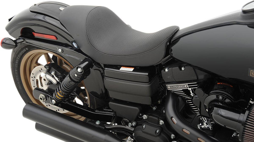 Drag Specialties 3 4 Low Solo Seat For Harley Davidson FLD 1690 2012-2013 Basketweave - Black