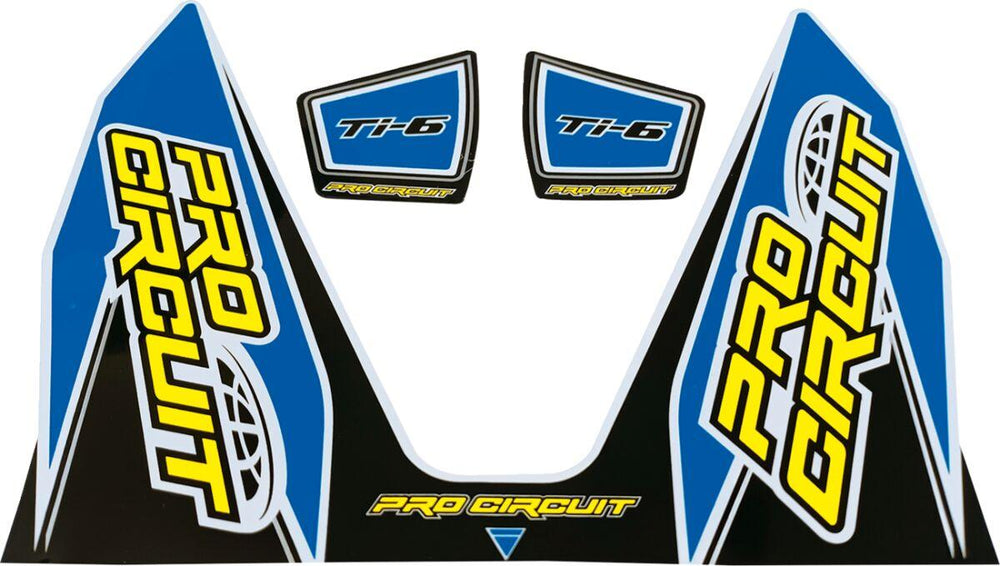 Pro Circuit Ti-6 Exhaust Decals - Black Blue White Yellow