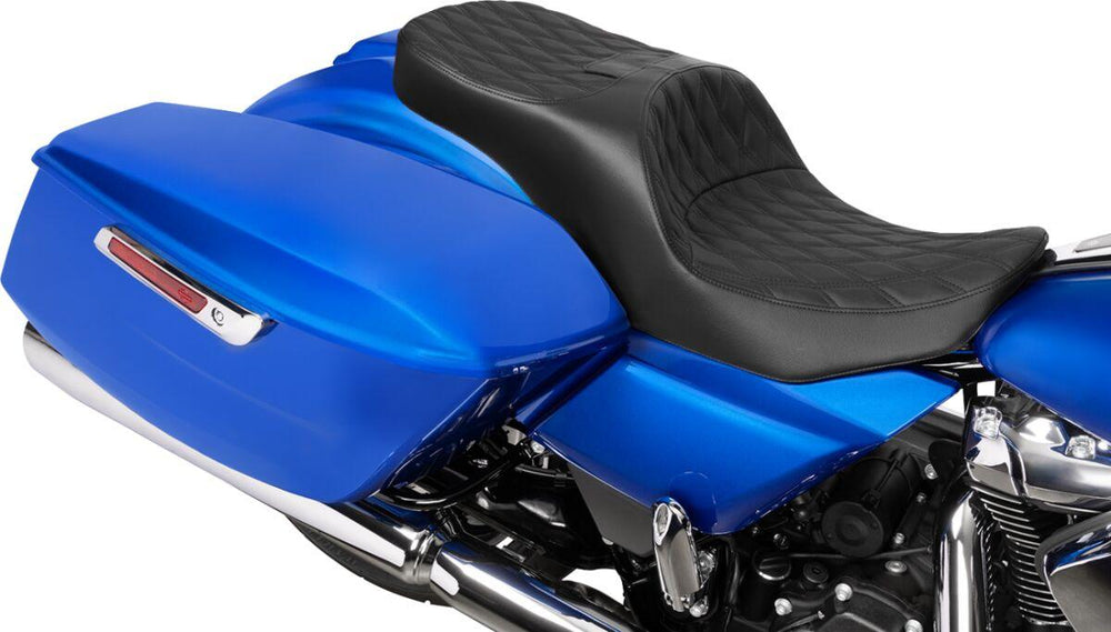Drag Specialties Freedom Double Diamond Touring Seat For Harley Davidson FLHX 1750 ABS 2023 - Black/Black