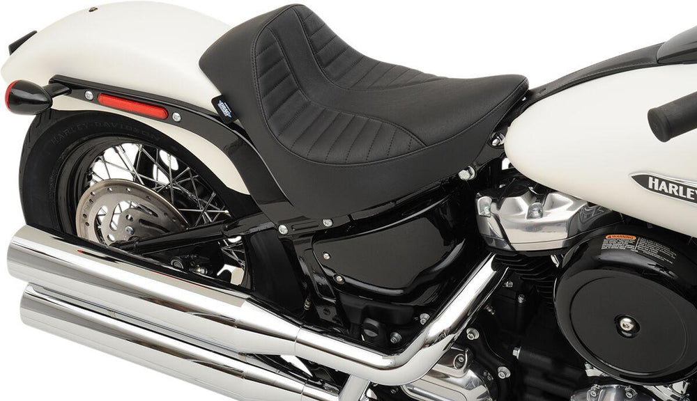 Drag Specialties EZ-On Solo Seat For Harley Davidson FLDE 1750 2018-2020 Scorpion Stitched - Black