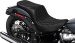 Drag Specialties Freedom Touring Double Diamond Seat For Harley Davidson FLDE 1750 ABS 2018-2020 - Black/Silver